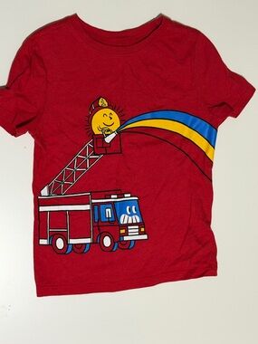 Fire Truck Smiley Face Boys’ Graphic Tee